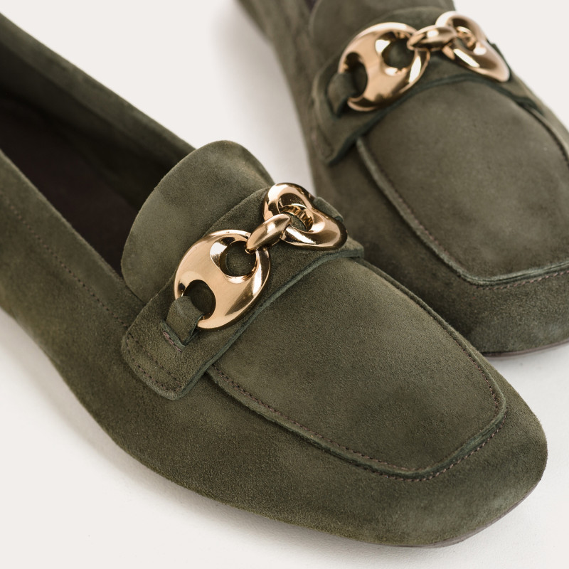 Hedy leather moccasins velvet - elegant and refined - Reqins