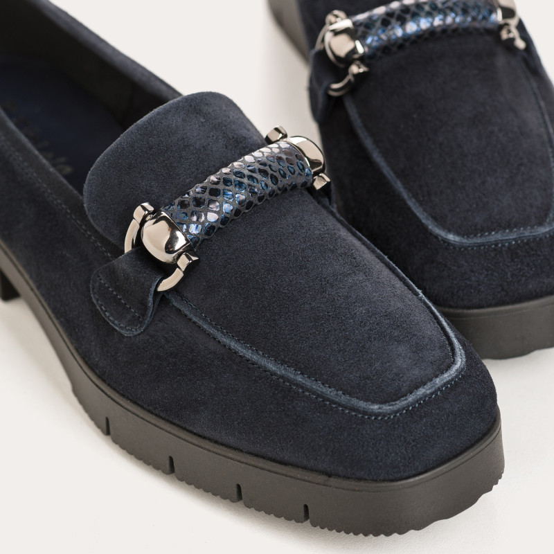 Loafers Muse in sUEDE and printed python