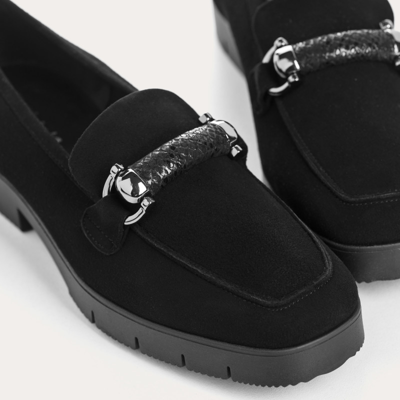 Loafers Muse in sUEDE and printed python