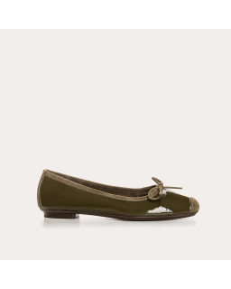 Harmony square-tipped leather ballerinas