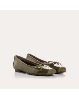 Harmony square-tipped leather ballerinas