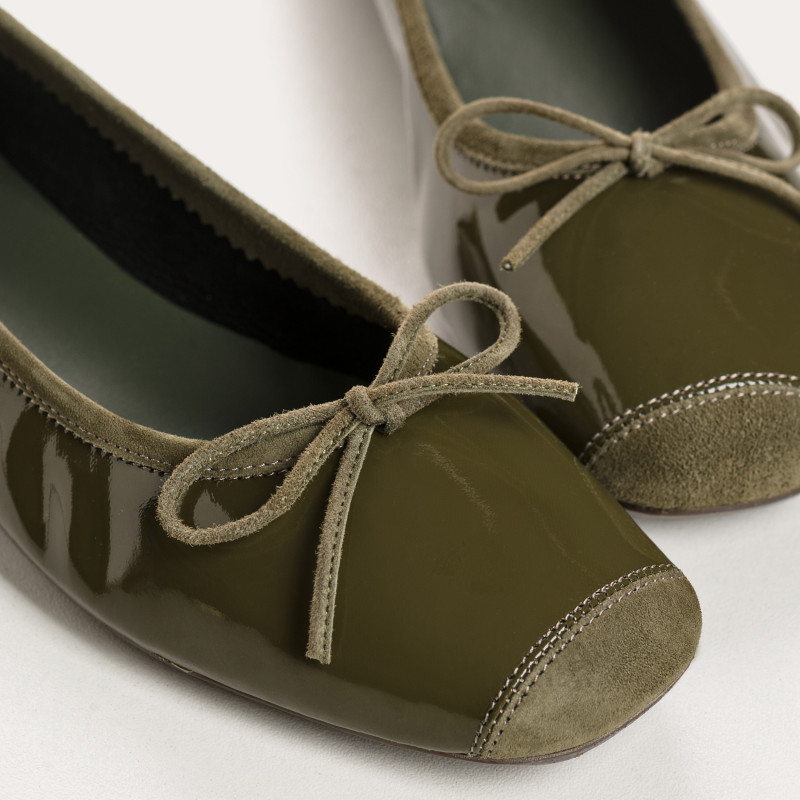 Harmony square-tipped leather ballerinas