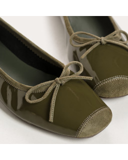 Harmony square-tipped leather ballerinas