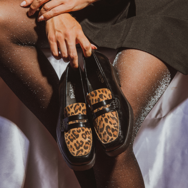 Moccasins Mariela leather Naplak Leopard - Elegance & Comfort | Reqins