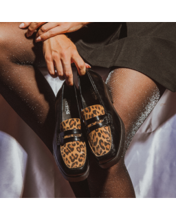 Moccasins Mariela leather Naplak Leopard - Elegance & Comfort | Reqins