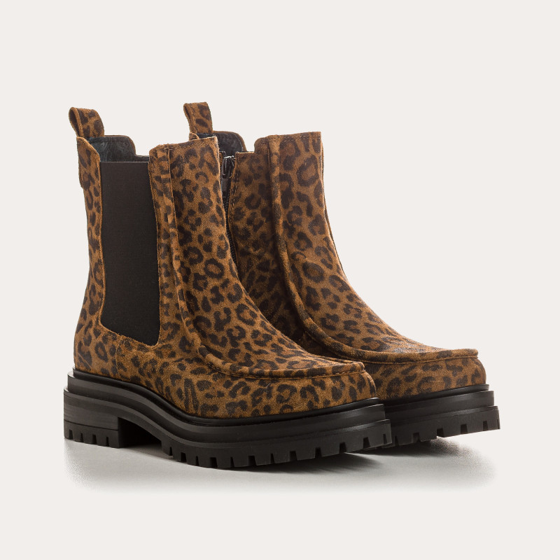 Leopard Boots Female Velvet Leather | Urban style reqins