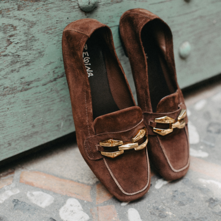 MOCASSINS HILARIE CUIR VELOURS