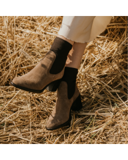 Boots Evalou leather velvet - elegance and character | Reqins