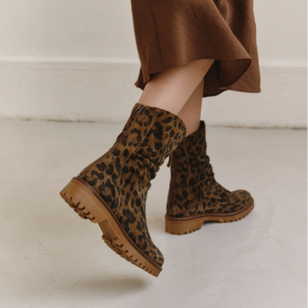 BOOTS DUNK CUIR VELOURS SERVAL