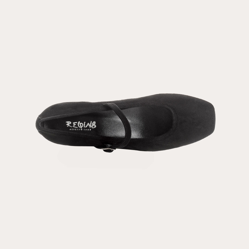 Kelly Brown Heel Mary Janes in Suede