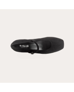 Kelly Brown Heel Mary Janes in Suede