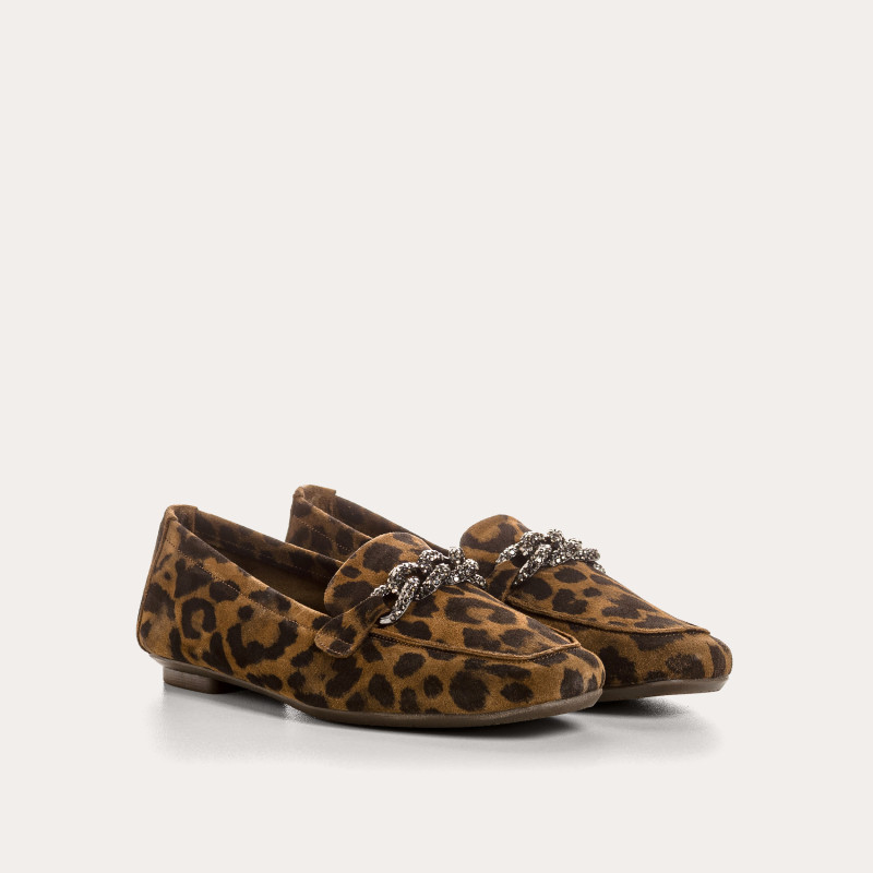 Holding Serval Print Suede Loafers | Wild Elegance | Reqins
