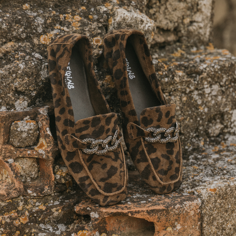 Holding Serval Print Suede Loafers | Wild Elegance | Reqins