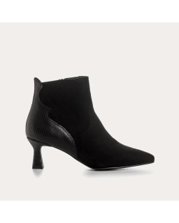 Boots femme en cuir velours imprimé – Modèle Petra | Reqins