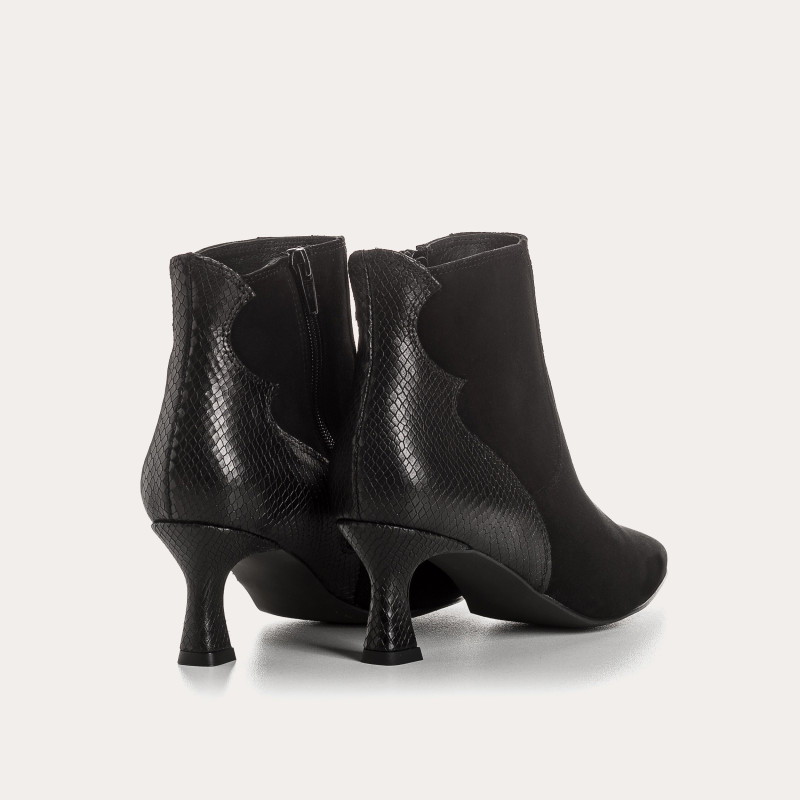 Boots femme en cuir velours imprimé – Modèle Petra | Reqins