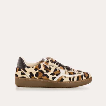 BASKETS ATHENA CUIR LEOPARD