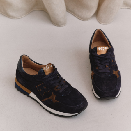 BASKETS MANIA CUIR VELOURS