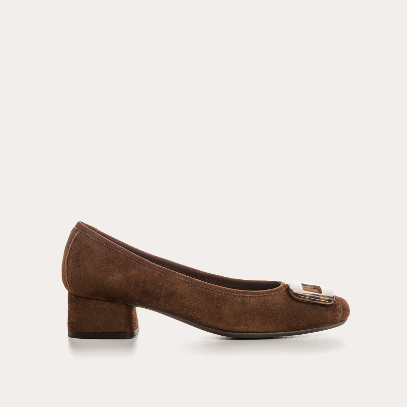 Kornelia Ballerina with Suede Heels - Reqins