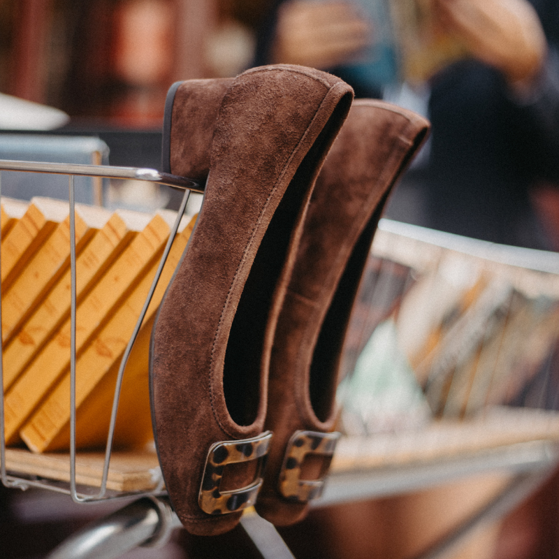 Kornelia Ballerina with Suede Heels - Reqins