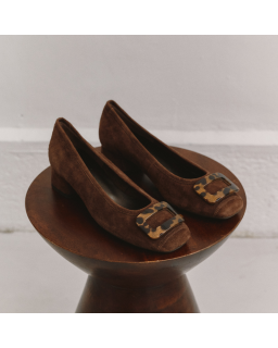 Kornelia Ballerina with Suede Heels - Reqins