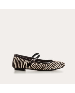 MARY JANES Honor Mini Zebra in black and white printed leather