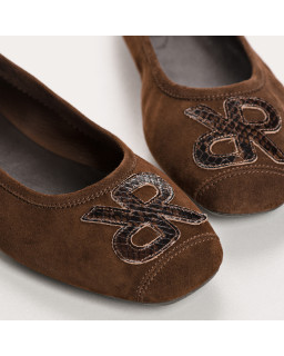 Ballerines Hopa en cuir velours python – Élégance & confort | Reqins