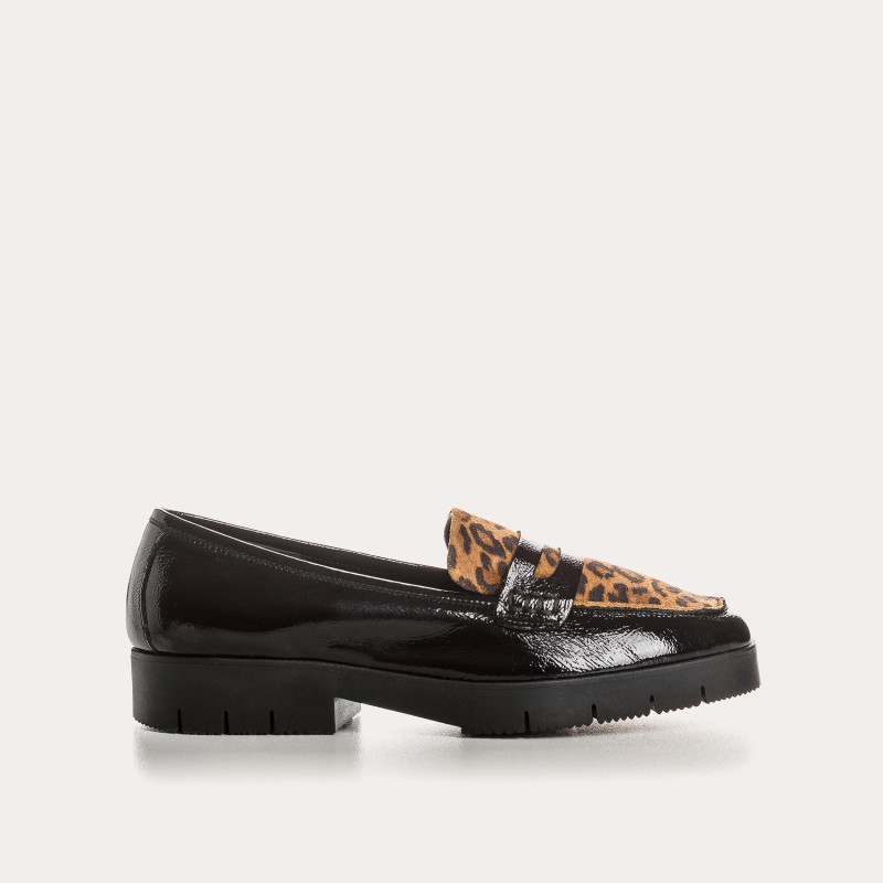 Moccasins Mariela leather Naplak Leopard - Elegance & Comfort | Reqins