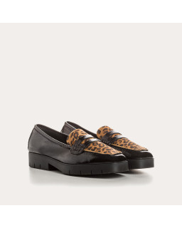 Moccasins Mariela leather Naplak Leopard - Elegance & Comfort | Reqins