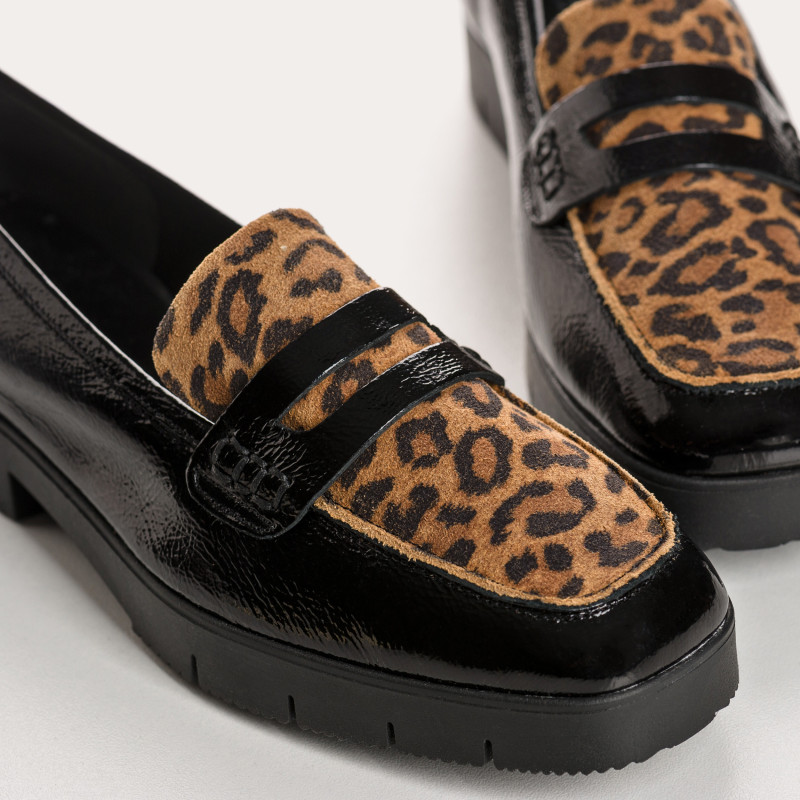 Moccasins Mariela leather Naplak Leopard - Elegance & Comfort | Reqins
