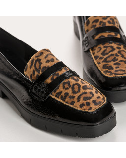 Mocassins Mariella en cuir naplak léopard – Élégance & confort | Reqins