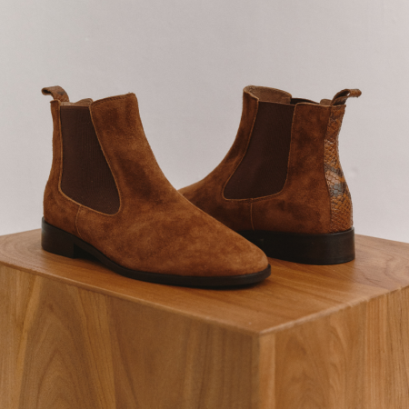 BOTTINES ZELLIE CUIR VELOURS