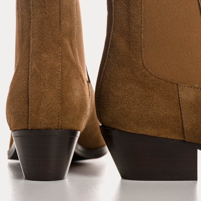 Bottines Belem en cuir velours - Style western chic - Reqins