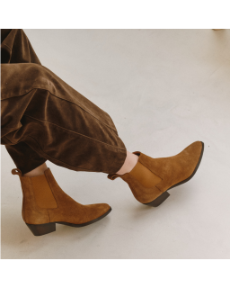 Bottines Belem en cuir velours - Style western chic - Reqins