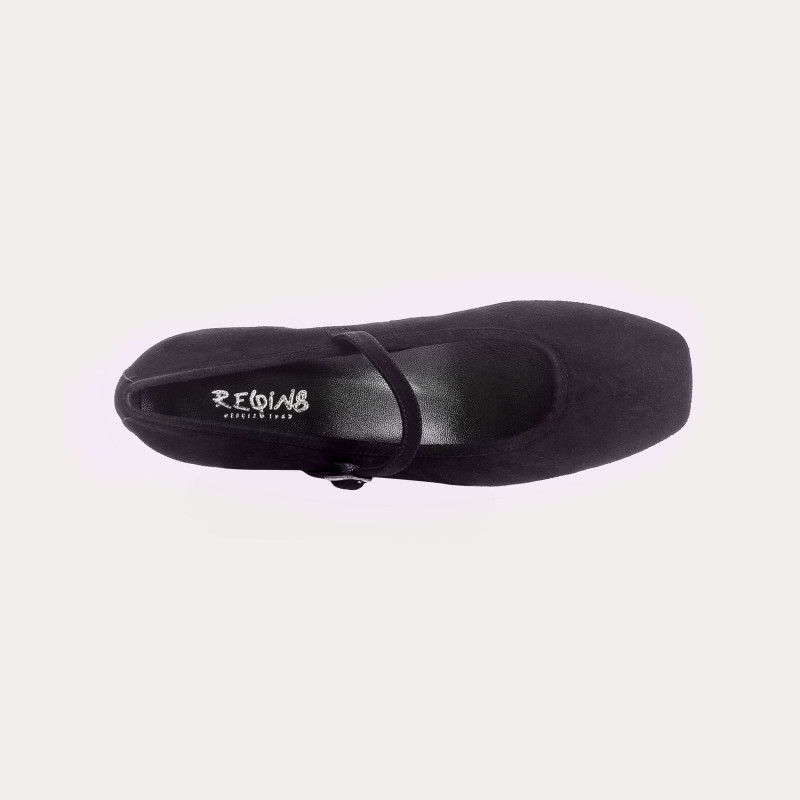 Kelly Brown Heel Mary Janes in Suede