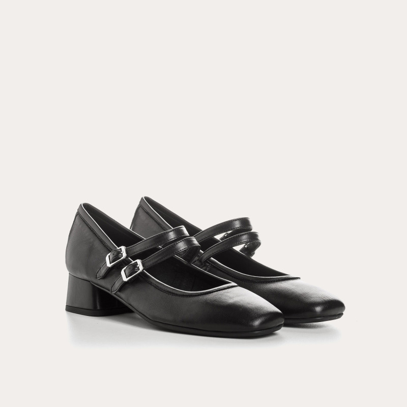 Black Ballerinas Kristen Leather - Elegance and Comfort
