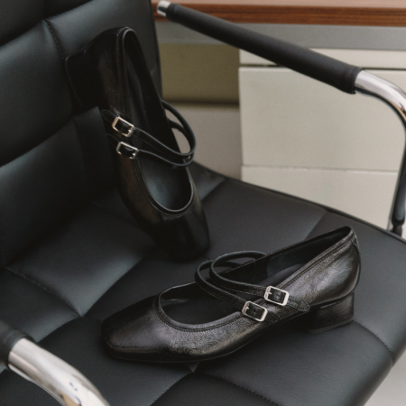 Black Ballerinas Kristen Leather - Elegance and Comfort