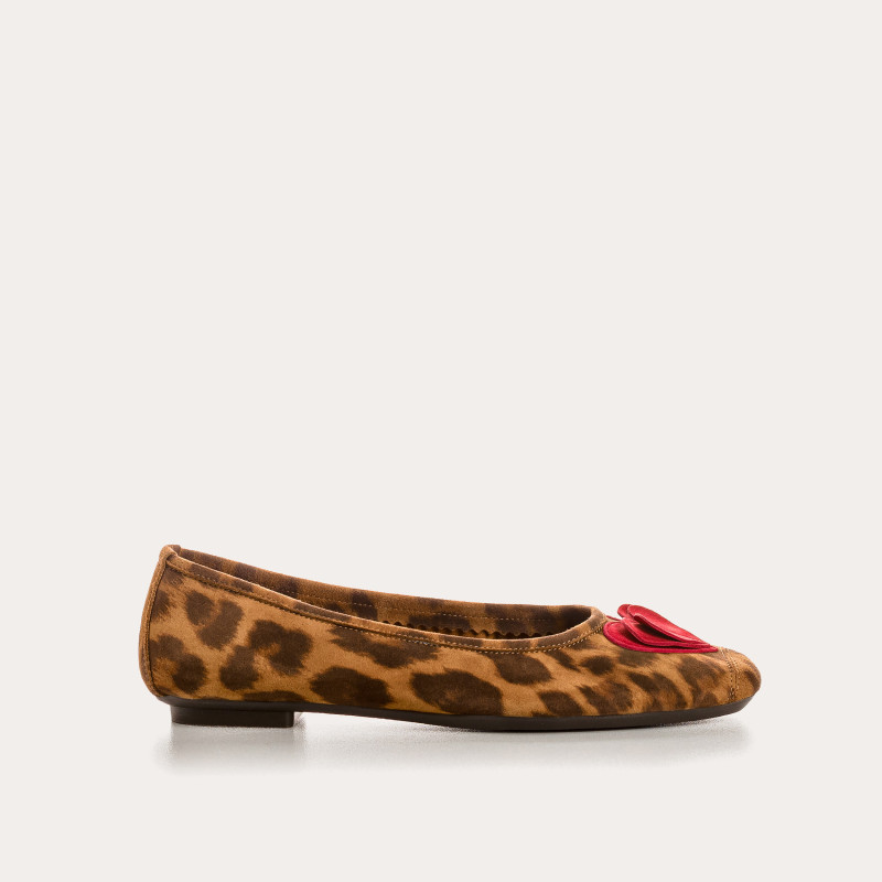 Ballerinas Holove Leather Velvet Jaguar - Reqins