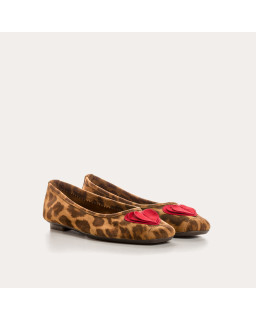 Ballerinas Holove Leather Velvet Jaguar - Reqins