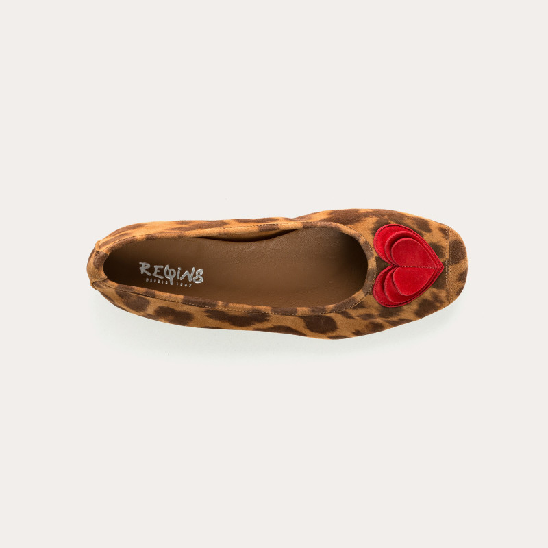 Ballerinas Holove Leather Velvet Jaguar - Reqins