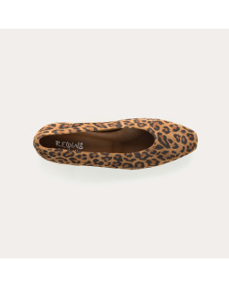Favorite Heel Ballerinas Leopard Velvet Leather - Elegance & Comfort | Reqins