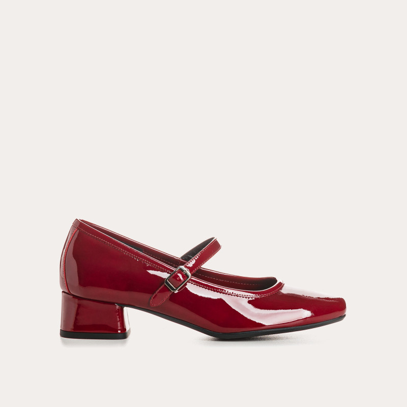Kelly Heeled Babies - Woman Varnished Leather Pumps | Reqins