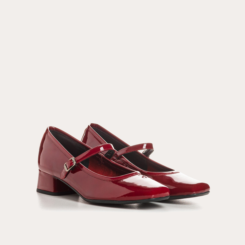 Kelly Heeled Mary Janes - Woman Varnished Leather Pumps | Reqins