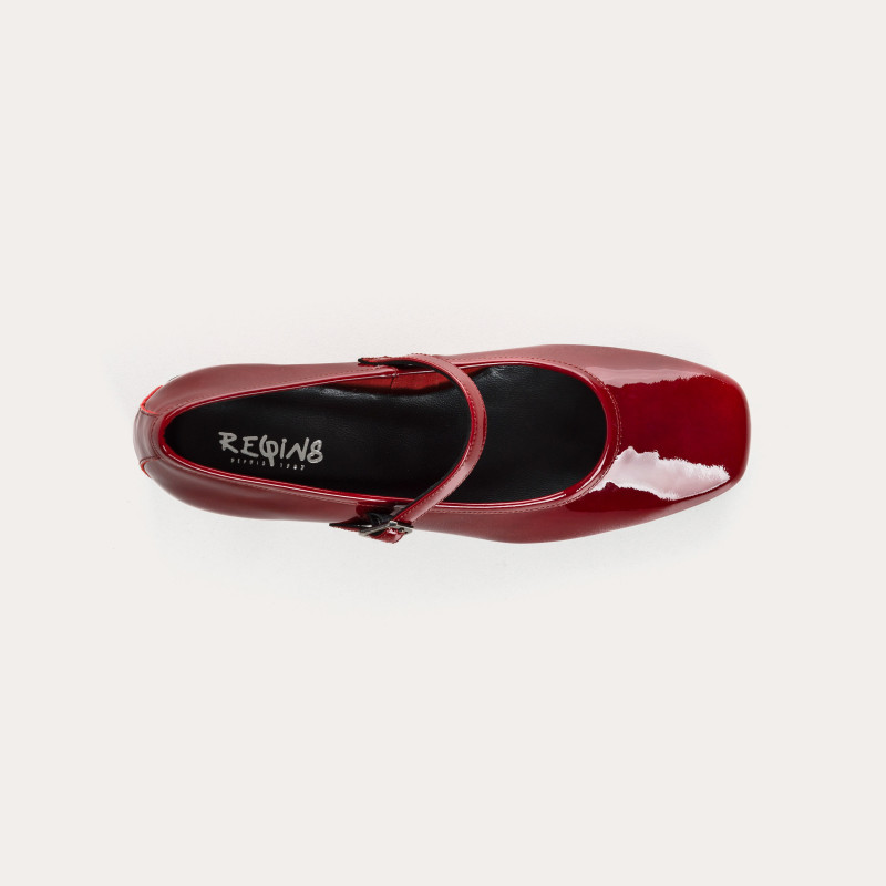 Kelly Heeled Mary Janes - Woman Varnished Leather Pumps | Reqins