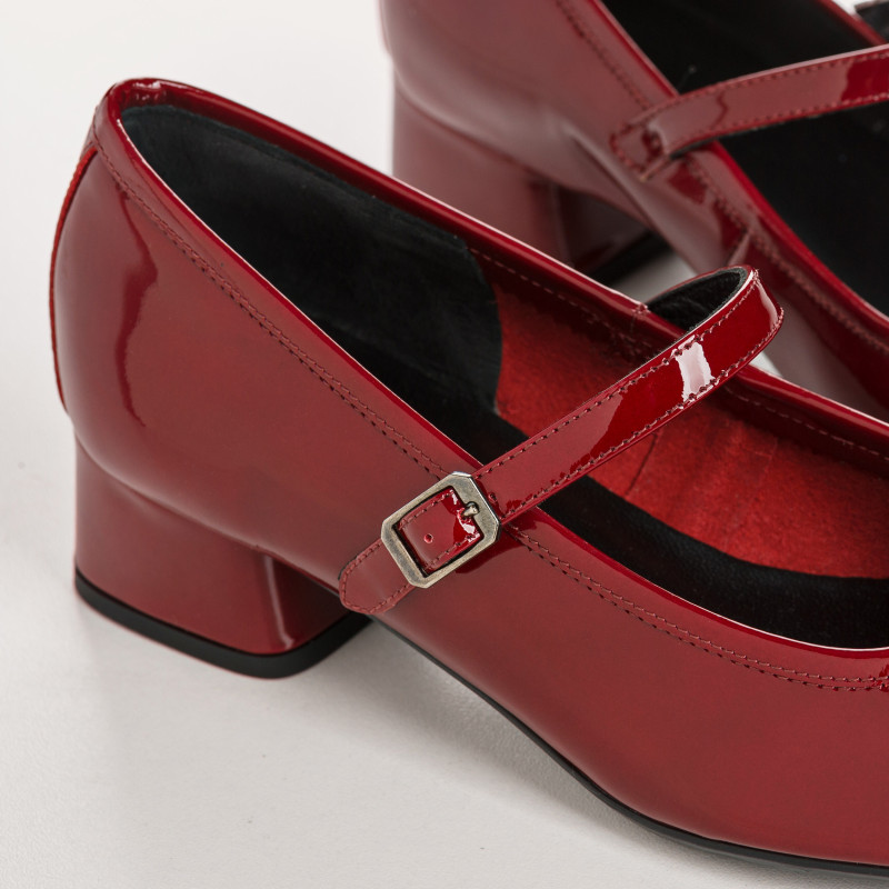 Kelly Heeled Babies - Woman Varnished Leather Pumps | Reqins