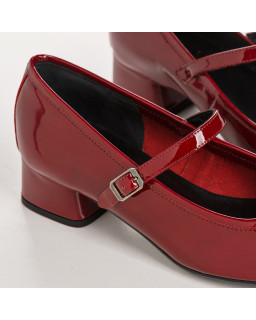 Kelly Heeled Mary Janes - Woman Varnished Leather Pumps | Reqins