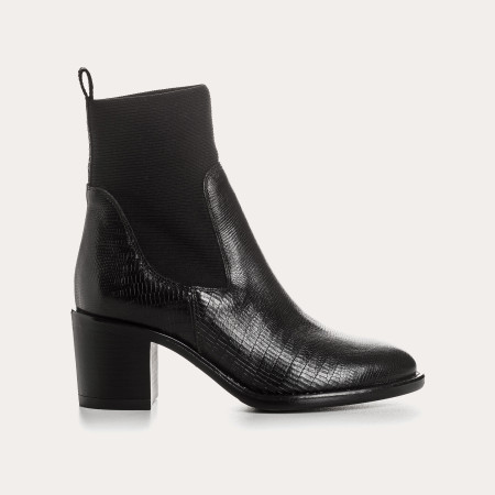 ANKLE BOOTS Lezard Effect Leather Evalou