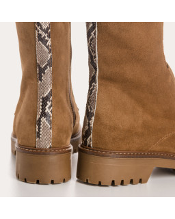 Boots Chelsea en cuir velours avec élastiques et zip intérieur