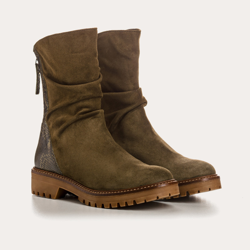 Boots Dunk Leather Velvet / Python