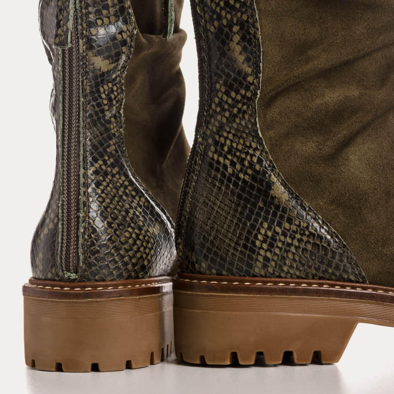 Boots Dunk Leather Velvet / Python