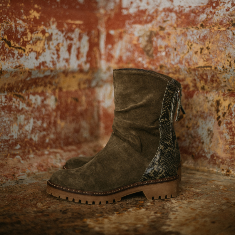 Boots Dunk Leather Velvet / Python